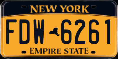 NY license plate FDW6261