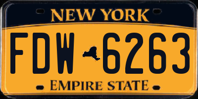 NY license plate FDW6263