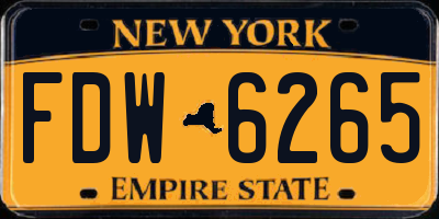 NY license plate FDW6265