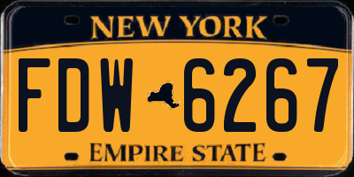 NY license plate FDW6267