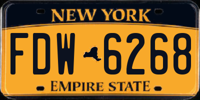 NY license plate FDW6268
