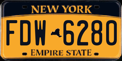 NY license plate FDW6280