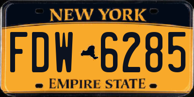 NY license plate FDW6285