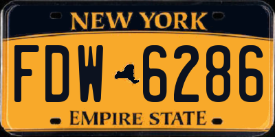 NY license plate FDW6286