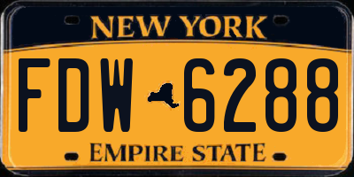 NY license plate FDW6288
