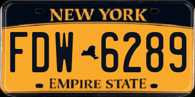 NY license plate FDW6289