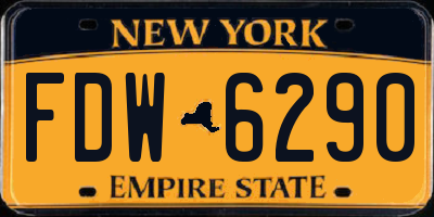 NY license plate FDW6290