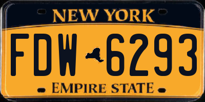 NY license plate FDW6293