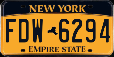 NY license plate FDW6294