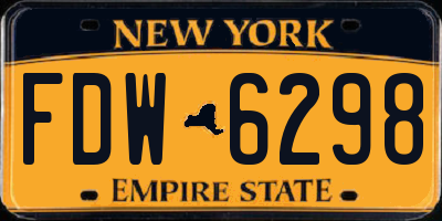 NY license plate FDW6298