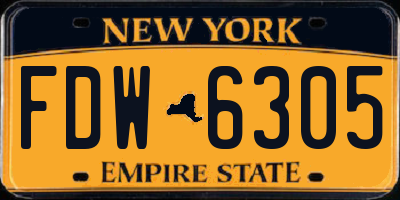 NY license plate FDW6305