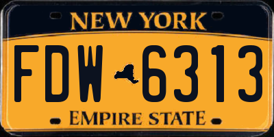 NY license plate FDW6313