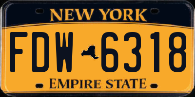 NY license plate FDW6318