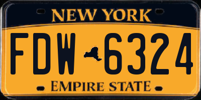NY license plate FDW6324