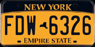NY license plate FDW6326