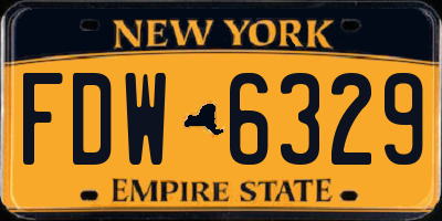 NY license plate FDW6329