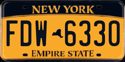 NY license plate FDW6330