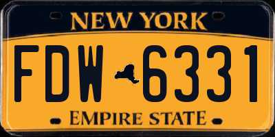NY license plate FDW6331