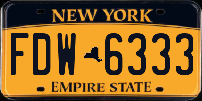 NY license plate FDW6333