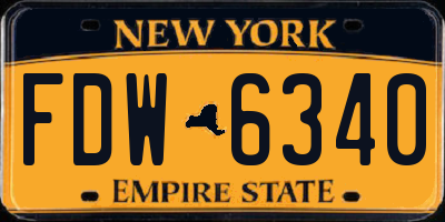 NY license plate FDW6340