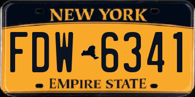 NY license plate FDW6341