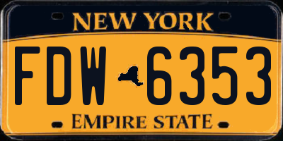 NY license plate FDW6353