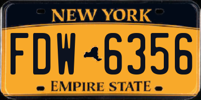 NY license plate FDW6356