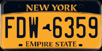 NY license plate FDW6359