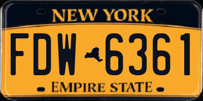 NY license plate FDW6361
