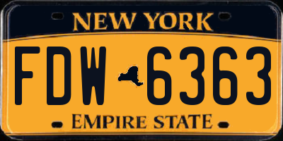 NY license plate FDW6363