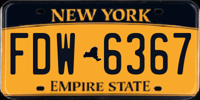 NY license plate FDW6367