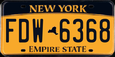 NY license plate FDW6368
