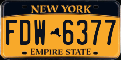 NY license plate FDW6377