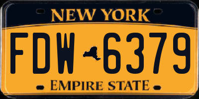 NY license plate FDW6379