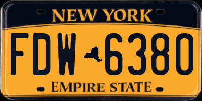 NY license plate FDW6380