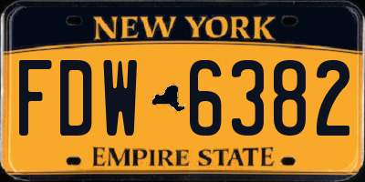 NY license plate FDW6382
