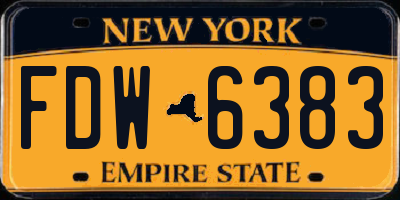 NY license plate FDW6383