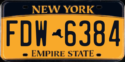 NY license plate FDW6384