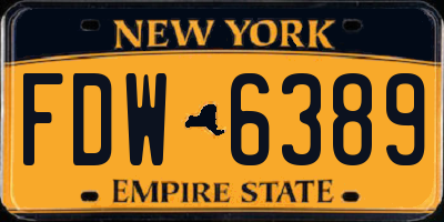 NY license plate FDW6389