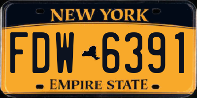 NY license plate FDW6391