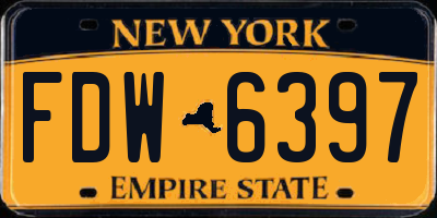 NY license plate FDW6397