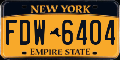 NY license plate FDW6404
