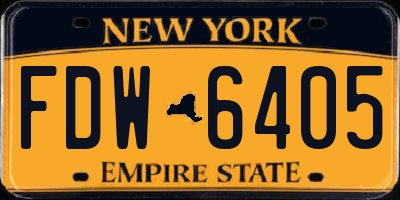 NY license plate FDW6405