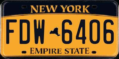NY license plate FDW6406