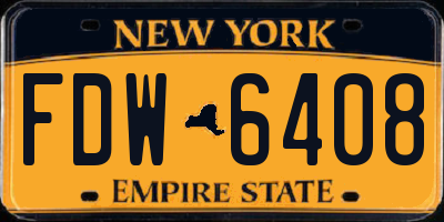 NY license plate FDW6408