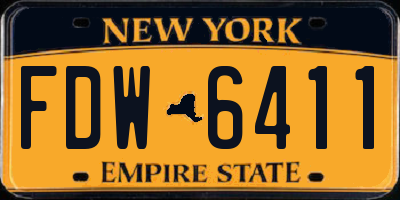 NY license plate FDW6411