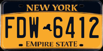 NY license plate FDW6412