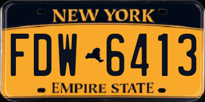 NY license plate FDW6413