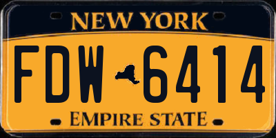 NY license plate FDW6414