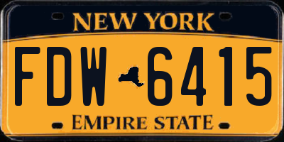 NY license plate FDW6415